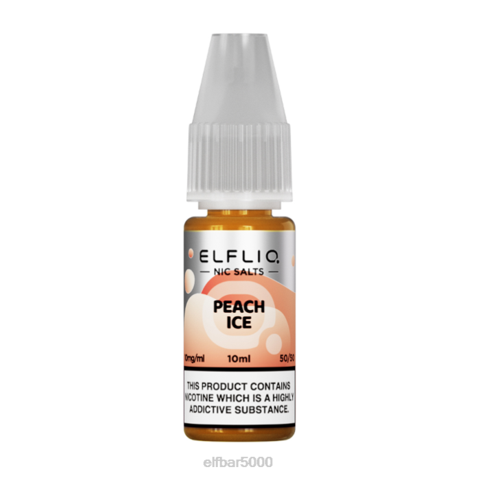 elfbar elfliq nic druskos - persikų ledukai - 10ml-20 mg/ml- ELF BAR Vape Flavors V20N186