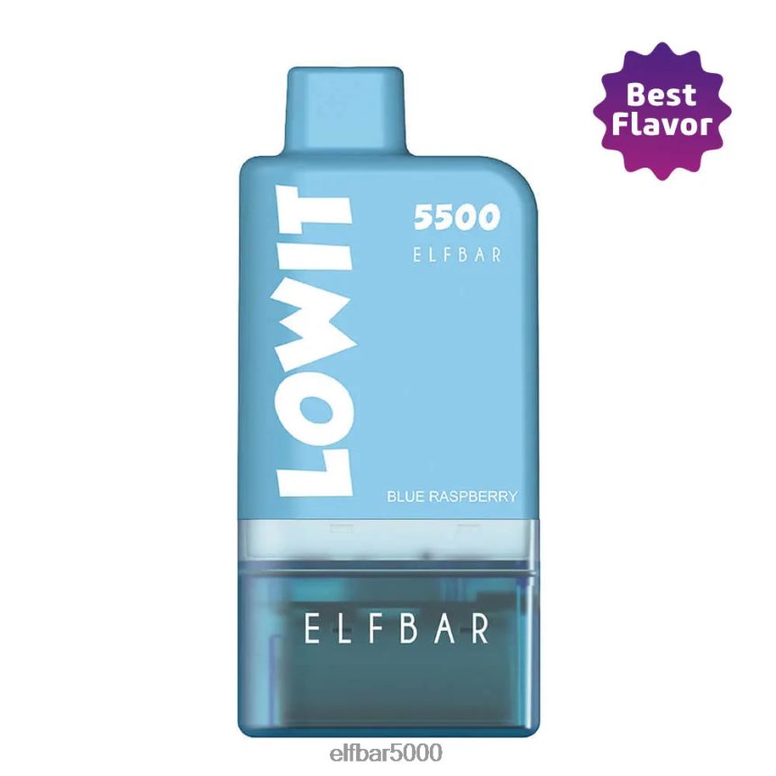 ELFBAR iš anksto užpildytas ankšties rinkinys Lowit 5500 2% nic Blue Raspberry mėlyna avietė+mėlyna baterija 6T86DN134 - ELF BAR V8