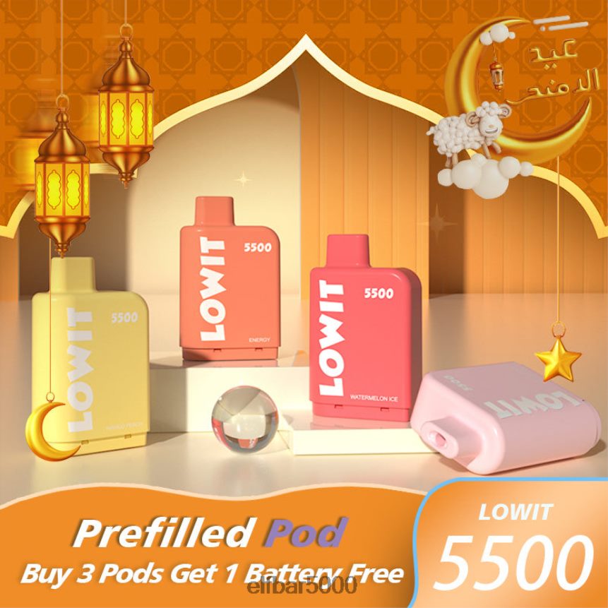 ELFBAR iš anksto užpildytas pod lowit 5500 išpūtimų 2%nic arbūzų ledas 6T86DN145 - ELFBAR Disposable