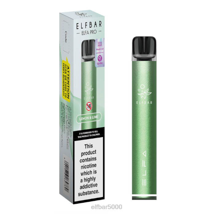 elfbar elfa pro pod rinkinys – įkraunamas Twilight green + citrinos ir laimo iš anksto užpildyta ankštis - ELFBAR Disposable V20N76