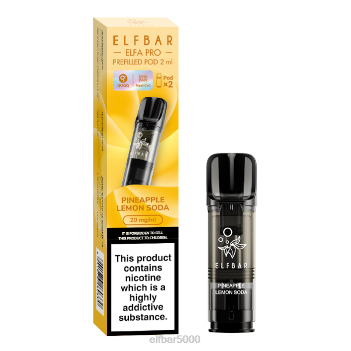 elfbar elfa pro užpildytos ankštys - 20 mg - 2 vnt ananasų citrina qi - ELF BAR Bc5005 Lietuva V20N96