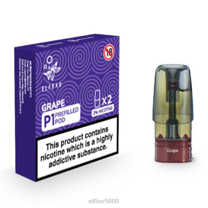 elfbar mate 500 p1 užpildytų ankščių - 20 mg (2 pakuotės) Vynuogė - ELF BAR Vape V20N145