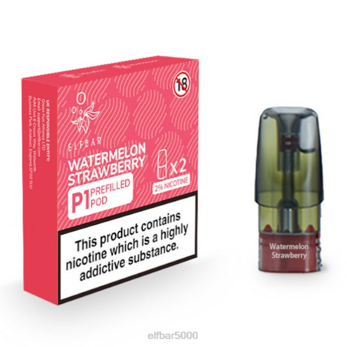 elfbar mate 500 p1 užpildytų ankščių - 20 mg (2 pakuotės) arbūzas braškių - ELF BAR V12 V20N162