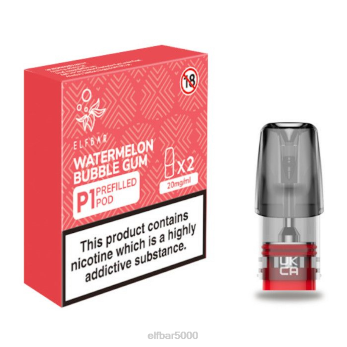 elfbar mate 500 p1 užpildytų ankščių - 20 mg (2 pakuotės) arbūzinė guma- ELF BAR 5009 Kaina V20N159