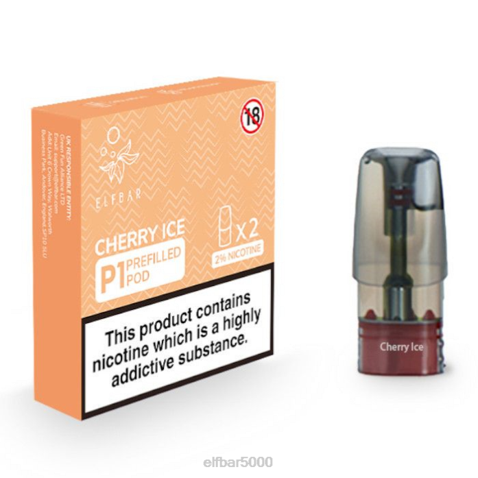 elfbar mate 500 p1 užpildytų ankščių - 20 mg (2 pakuotės) vyšnių ledas - ELFBAR Disposable V20N156