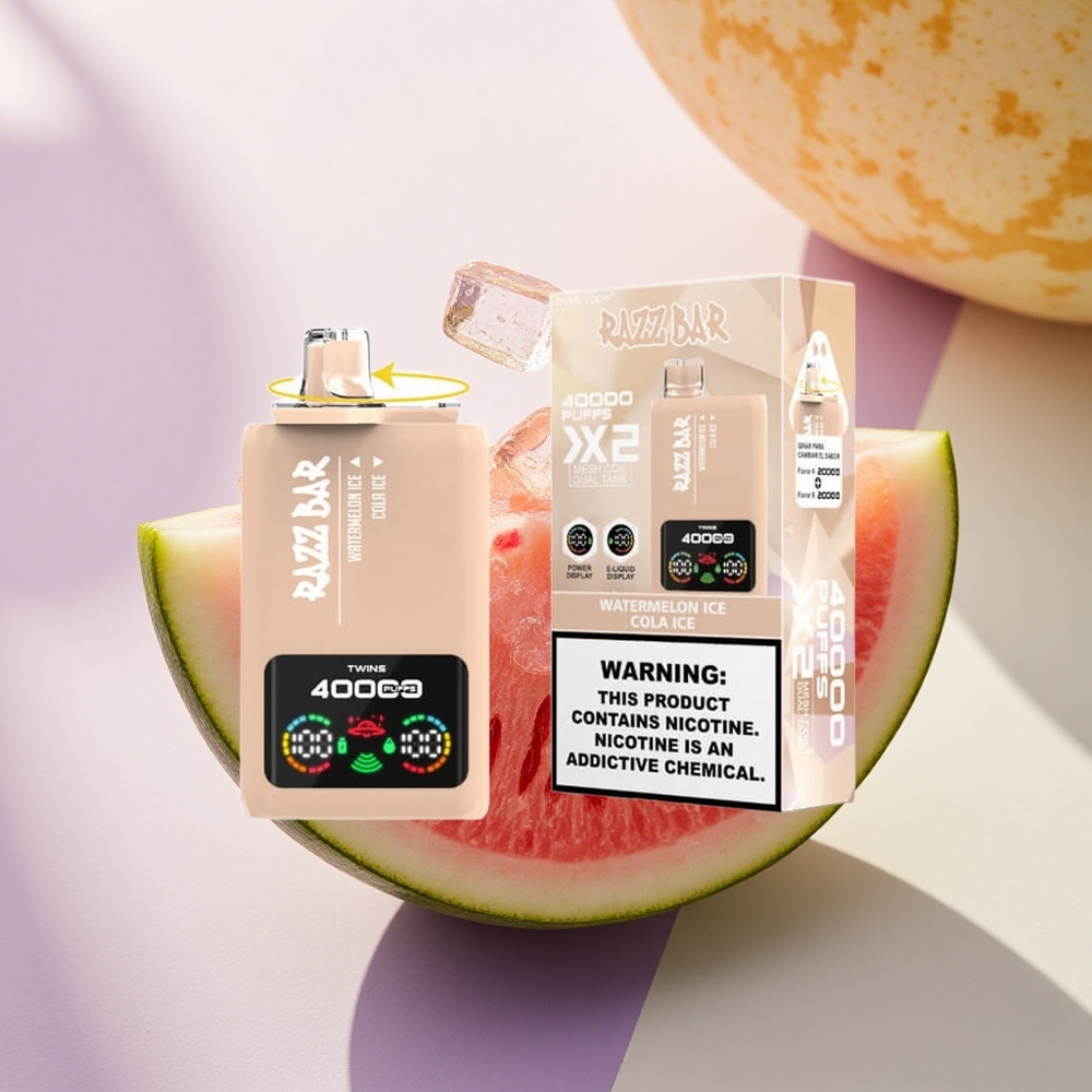 Razz Bar 40000 Puffs Arbūzinis Ledas - Kolos Ledas su 650 mAh ir 5% nikotino