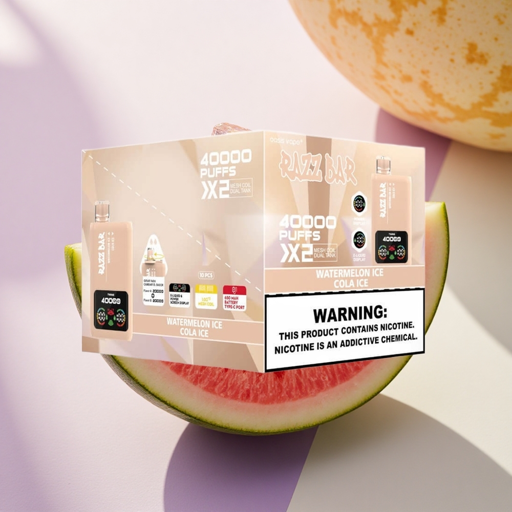 Razz Bar 40000 Puffs Arbūzinis Ledas - Kolos Ledas su 650 mAh ir 5% nikotino