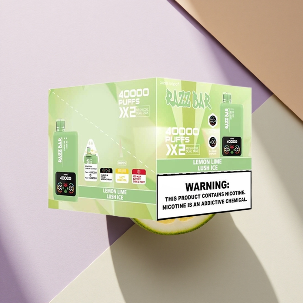 Razz Bar 40000 Puffs Citrinų Žalioji Ledinė Gaublė su 5% Nikotino ir 650 mAh