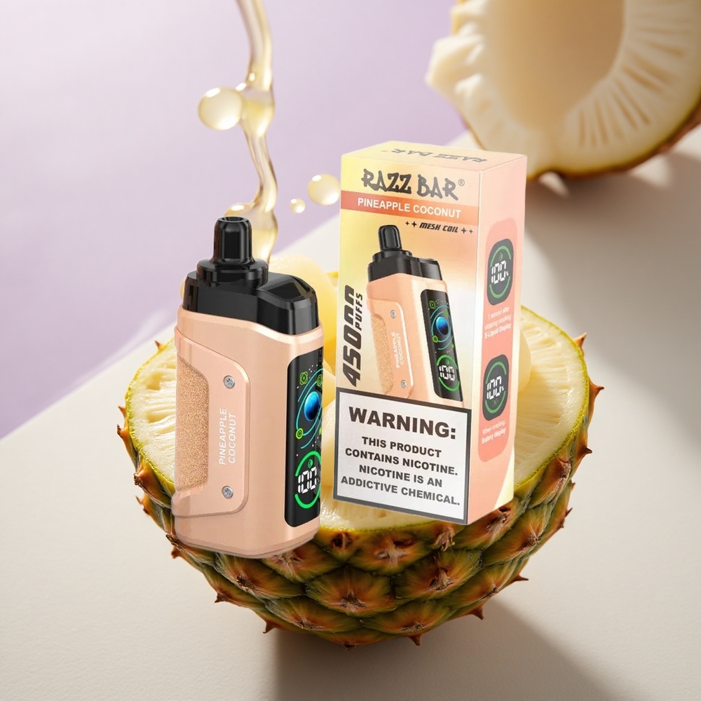 Razz Bar 45000 Puffs Ananasas Kokosas 1.0 Ohm Tinklinė Ritė 650 mAh