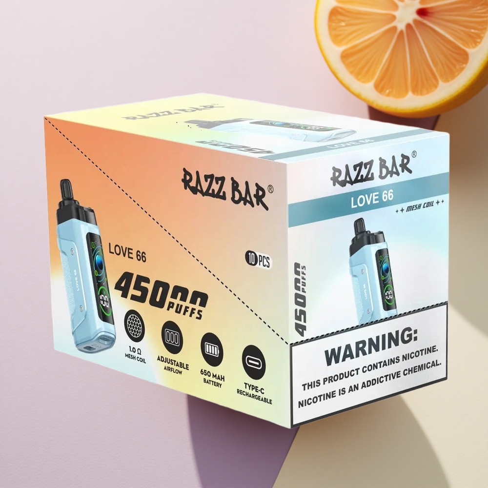Razz Bar 45000 Puffs Meilė 66 Tipo-C 650 mAh