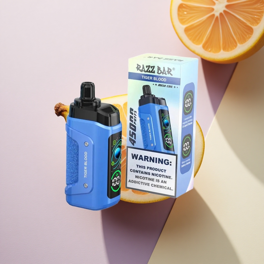 Razz Bar 45000 Puffs Tigro Kraujas Su 20 mg/ml Nikotino ir 650 mAh
