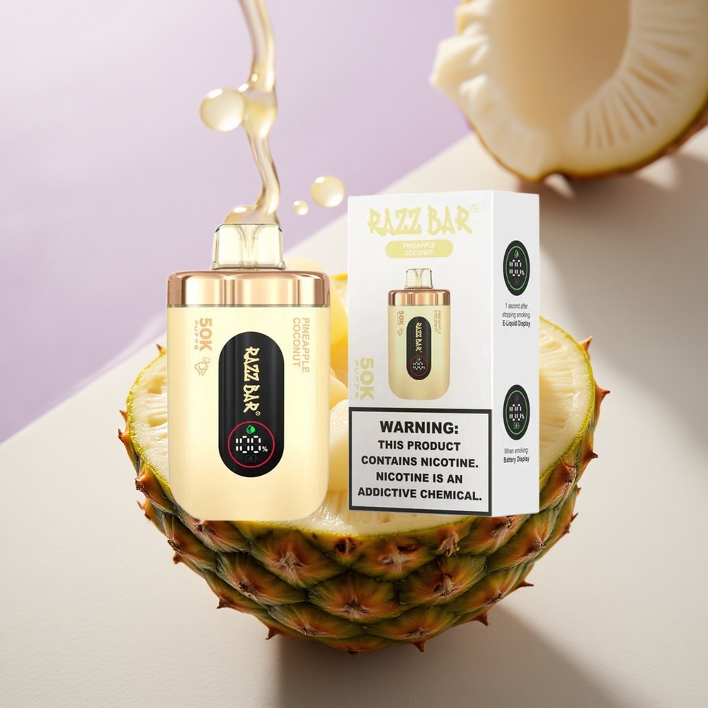 Razz Bar 50K Puffs Ananasas Kokosas 2% Nikotino 650 mAh