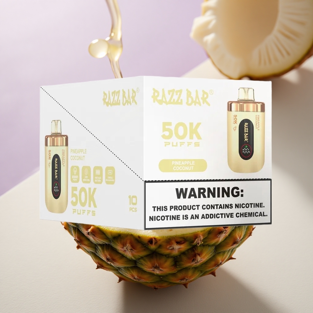 Razz Bar 50K Puffs Ananasas Kokosas 2% Nikotino 650 mAh
