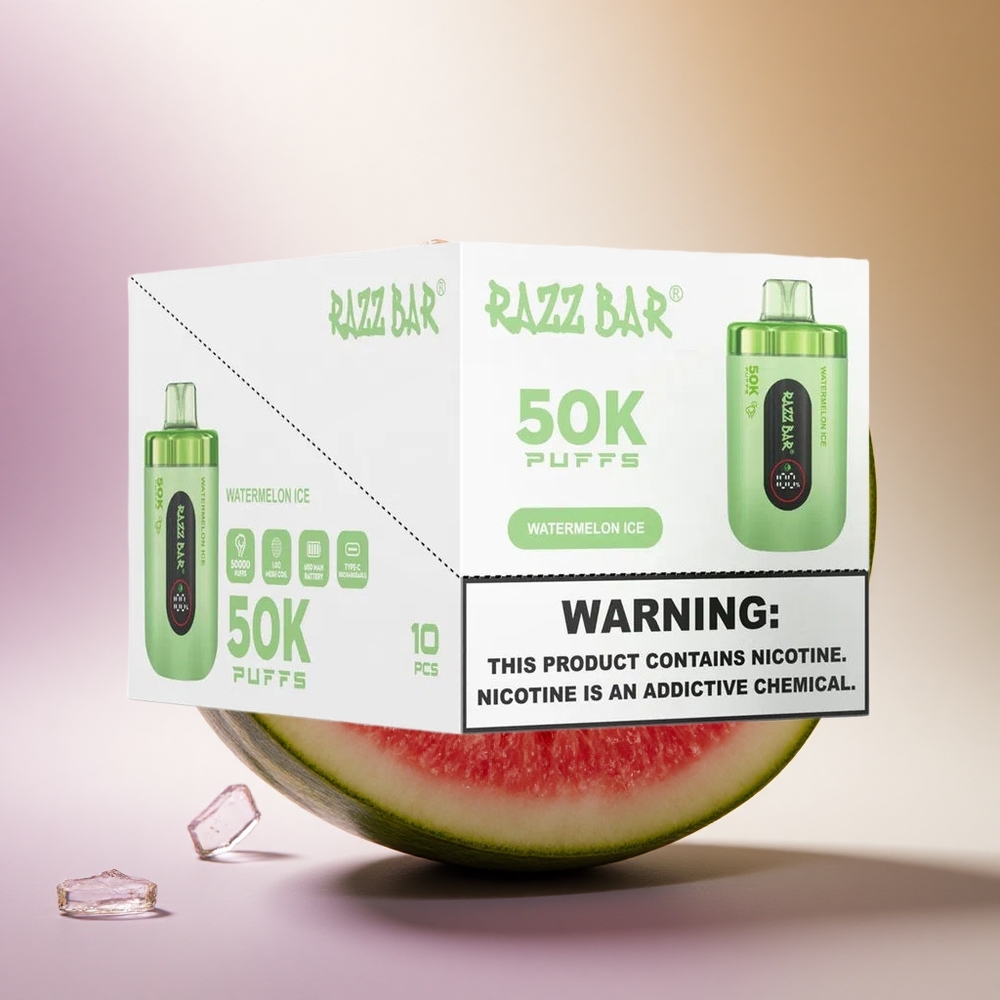 Razz Bar 50K Puffs Arbūzo Ledas su 2% nikotino ir 650 mAh