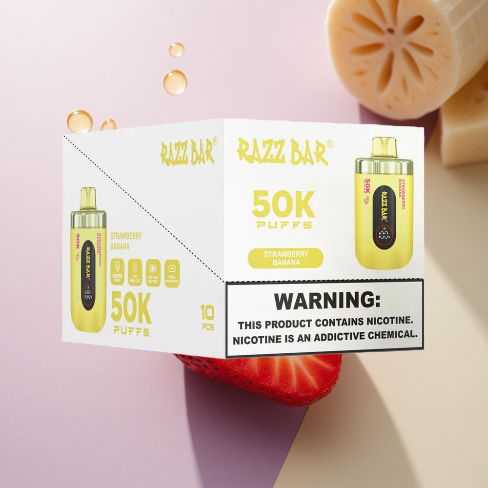 Razz Bar 50K Puffs Braškinė Bananas 650 mAh 2% Nikotino
