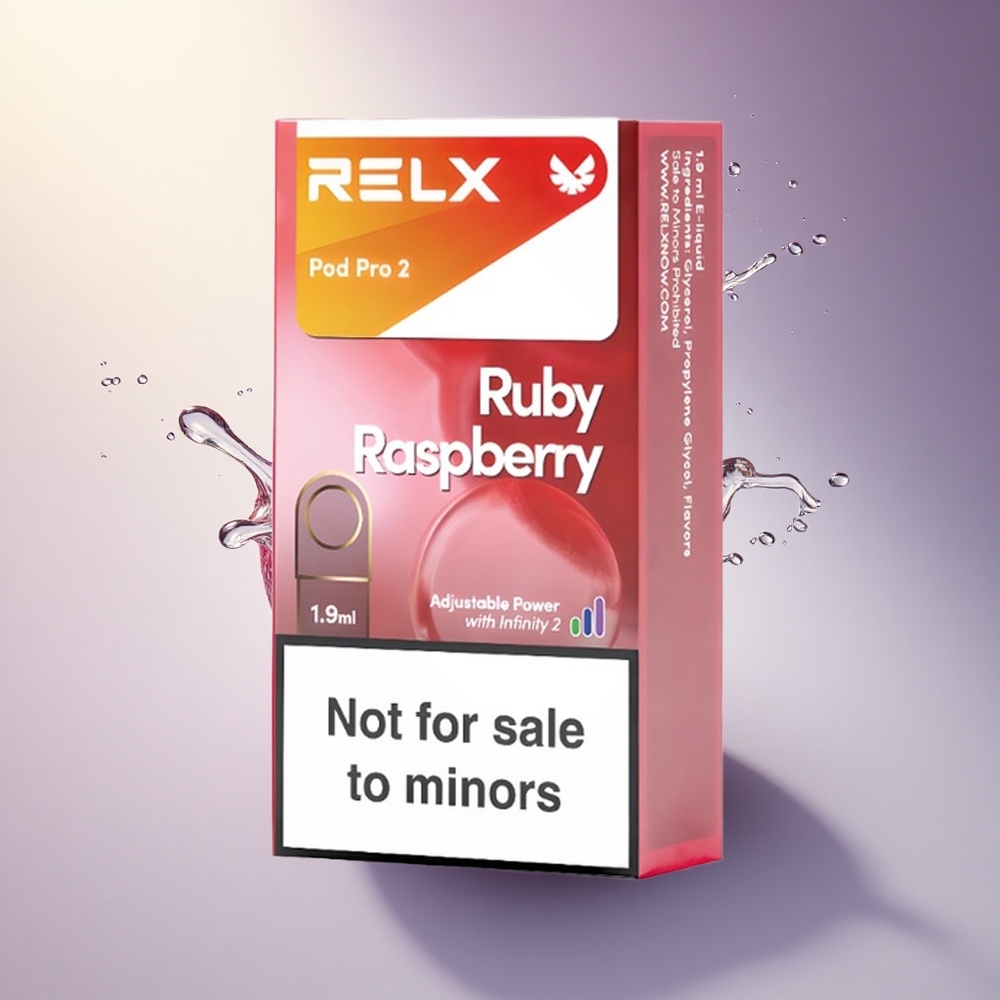 Relx Pod Pro 2 Vape Device Mėlynoji avietė 0mg/ml nikotino, 1,9ml talpos, 3 įtampos nustatymai