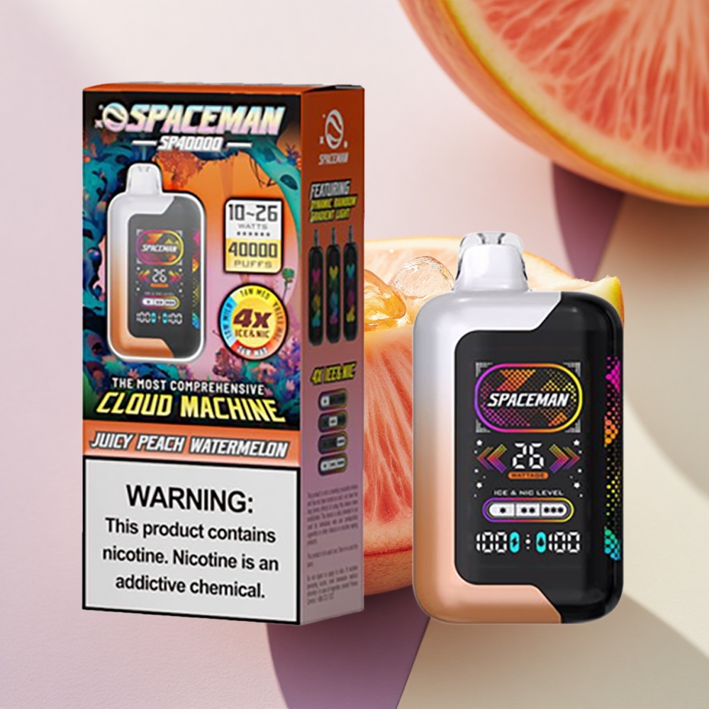 SMOK SPACEMAN SP40000 Puffs Sultingas Persikas Vandens Melionas su 1000mAh ir 50mg nikotino