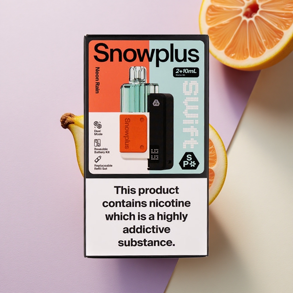 Snowplus Swift 5000 Puffs Neoninis Lietus su 1000 mAh ir Dvigubu Tinklu