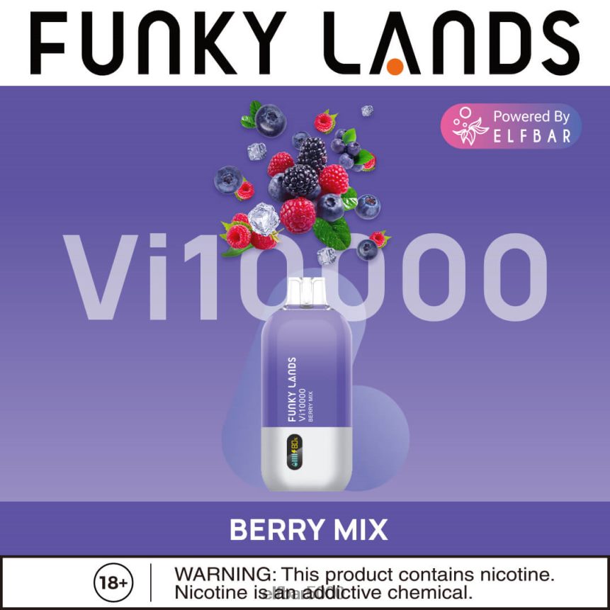 ELFBAR funky lands vienkartiniai vape vi10000 puffs mėlynių rožių mėtų 6T86DN163 - ELF BAR Lithuania