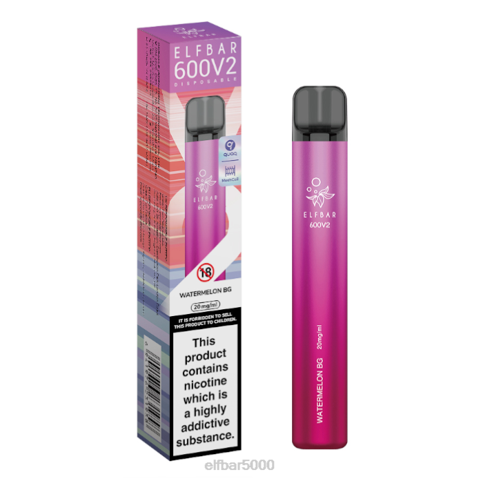 elfbar 600v2 vienkartinis vape - 20mg arbūzas bg - ELF BAR Vilnius V20N27