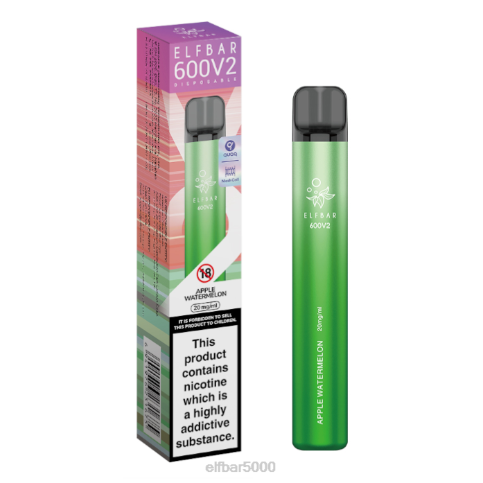 elfbar 600v2 vienkartinis vape - 20mg obuolinis arbūzas - ELF BAR Lietuva V20N21